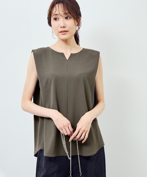 ROPE' PICNIC（ロペピクニック）の「ジョーゼット肩タックブラウス/セットアップ対応（シャツ/ブラウス・レディース・カーキ/ブラック/ネイビー・38/36）」の18枚目の写真