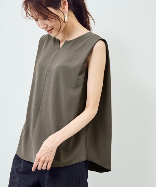 ROPE' PICNIC（ロペピクニック）の「ジョーゼット肩タックブラウス/セットアップ対応（シャツ/ブラウス・レディース・カーキ/ブラック/ネイビー・38/36）」の20枚目の写真