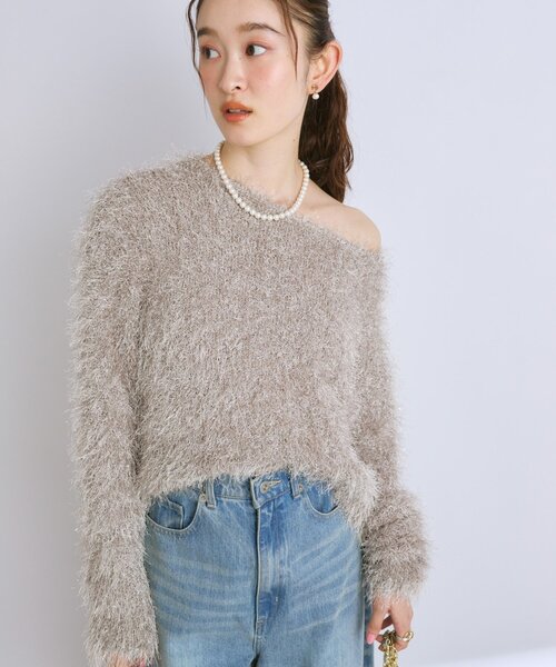 ニット セーター 「最強モテニット」フェザーヤーンラメニット レディース La boutique BonBon（ラブティックボンボン）の「【最強