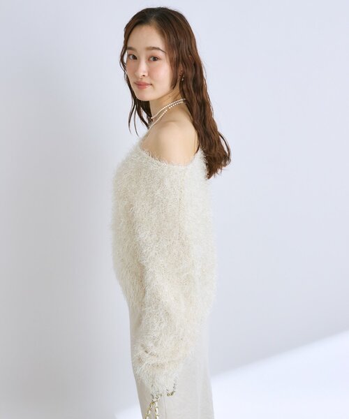 ニット セーター 「最強モテニット」フェザーヤーンラメニット レディース La boutique BonBon（ラブティックボンボン）の「【最強
