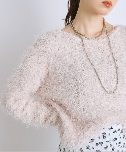 La boutique BonBon（ラブティックボンボン）の「【最強モテニット】フェザーヤーンラメニット（ニット/セーター・レディース・ライトベージュ/グレー系その他/ピンク・FREE）」の20枚目の写真