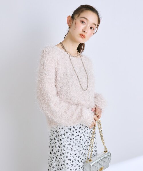 La boutique BonBon（ラブティックボンボン）の「【最強モテニット】フェザーヤーンラメニット（ニット/セーター・レディース・ライトベージュ/グレー系その他/ピンク・FREE）」の21枚目の写真