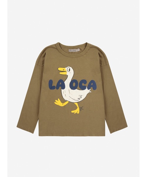 BOBO CHOSES（ボボショーズ）の「La Oca T-shirt（Tシャツ/カットソー・キッズ・カーキ・6-7YEAR/4-5YEAR/2-3YEAR/12-13y/10-11y/8-9y）」の3枚目の写真
