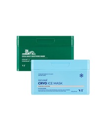 VT（ブイティー）の「VT CRYOアイスマスク(30枚入)&CICA デイリースージングマスク(30枚入) 1+1セット（パック/フェイスマスク・メンズ）」
