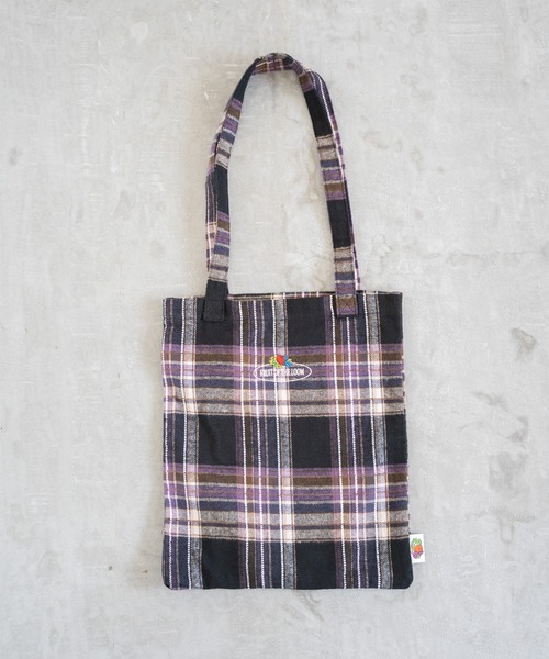 FRUIT OF THE LOOM(フルーツオブザルーム)の「FTL TARTAN CHECK TOTE BAG トートバッグ / チェック / A4 / ギフト プレゼント(ハンドバッグ・メンズ・グリーン/オレンジ/パープル・FREE)」の6枚目の写真