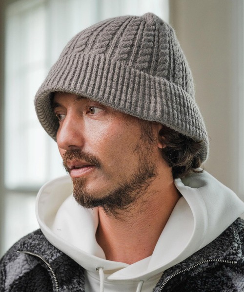 Magine（マージン）の「mko12991-Cable Knit Watcht ニット帽（ニットキャップ/ビーニー・メンズ・チャコール/ブラック・FREE）」の2枚目の写真