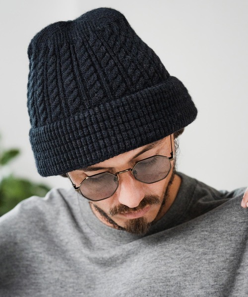 Magine（マージン）の「mko12991-Cable Knit Watcht ニット帽（ニットキャップ/ビーニー・メンズ・チャコール/ブラック・FREE）」の15枚目の写真