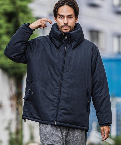 mj10943-ターンバックハイネックミリタリー中綿ジャケット（ミリタリー