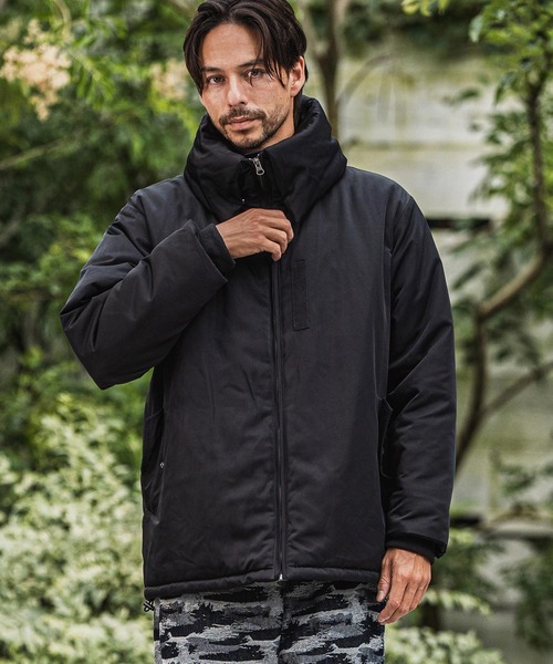 mj10943-ターンバックハイネックミリタリー中綿ジャケット（ミリタリー