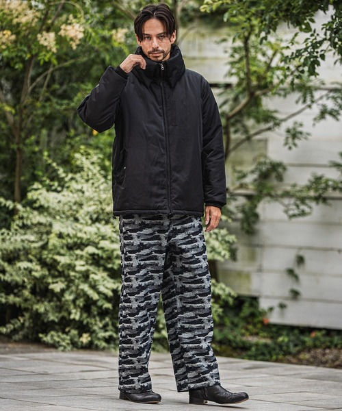 mj10943-ターンバックハイネックミリタリー中綿ジャケット（ミリタリー