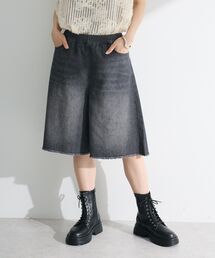 ・DOUBLE FLAGS ワイドデニムハーフパンツ