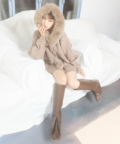 SPIRALGIRL(スパイラルガール)の「カバーロングブーツ(ブーツ・レディース・ブラウン/ブラック・LARGE/MEDIUM)」の13枚目の写真