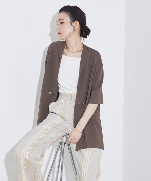 qualite（カリテ）の「【セットアップ対応】キュプラストライプパンツ（その他パンツ・レディース・ベージュ/ブラック・36/38）」の22枚目の写真