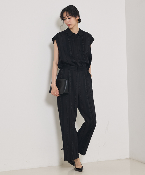 qualite（カリテ）の「【セットアップ対応】キュプラストライプパンツ（その他パンツ・レディース・ベージュ/ブラック・36/38）」の21枚目の写真