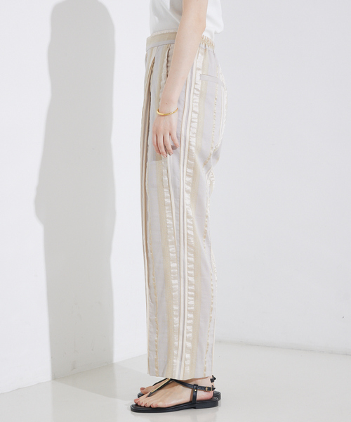 qualite（カリテ）の「【セットアップ対応】キュプラストライプパンツ（その他パンツ・レディース・ベージュ/ブラック・36/38）」の19枚目の写真