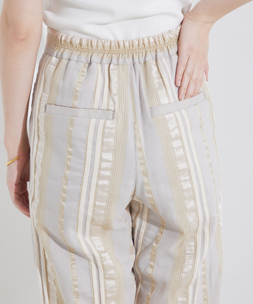 qualite（カリテ）の「【セットアップ対応】キュプラストライプパンツ（その他パンツ・レディース・ベージュ/ブラック・36/38）」の10枚目の写真