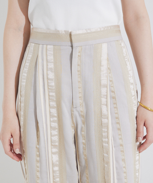 qualite（カリテ）の「【セットアップ対応】キュプラストライプパンツ（その他パンツ・レディース・ベージュ/ブラック・36/38）」の12枚目の写真