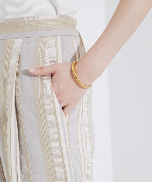 qualite（カリテ）の「【セットアップ対応】キュプラストライプパンツ（その他パンツ・レディース・ベージュ/ブラック・36/38）」の13枚目の写真