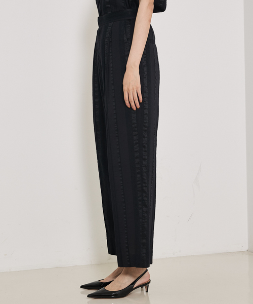 qualite（カリテ）の「【セットアップ対応】キュプラストライプパンツ（その他パンツ・レディース・ベージュ/ブラック・36/38）」の4枚目の写真