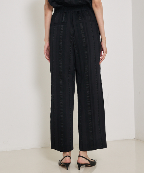 qualite（カリテ）の「【セットアップ対応】キュプラストライプパンツ（その他パンツ・レディース・ベージュ/ブラック・36/38）」の5枚目の写真