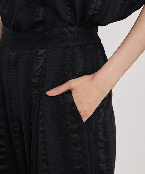 qualite（カリテ）の「【セットアップ対応】キュプラストライプパンツ（その他パンツ・レディース・ベージュ/ブラック・36/38）」の8枚目の写真