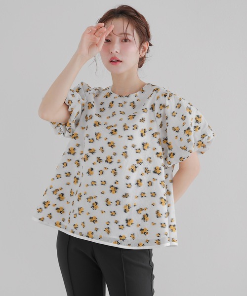 Fit more(フィットモア)の「フラワーボリュームスリーブトップス(その他トップス・レディース・ブラック/ピンク/イエロー・FREE)」の10枚目の写真