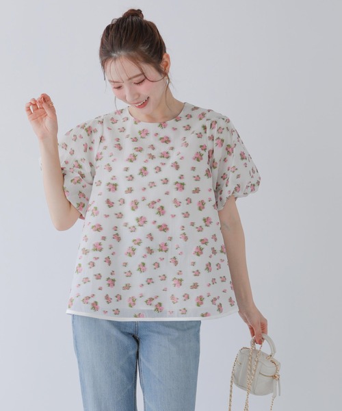 Fit more(フィットモア)の「フラワーボリュームスリーブトップス(その他トップス・レディース・ブラック/ピンク/イエロー・FREE)」の14枚目の写真
