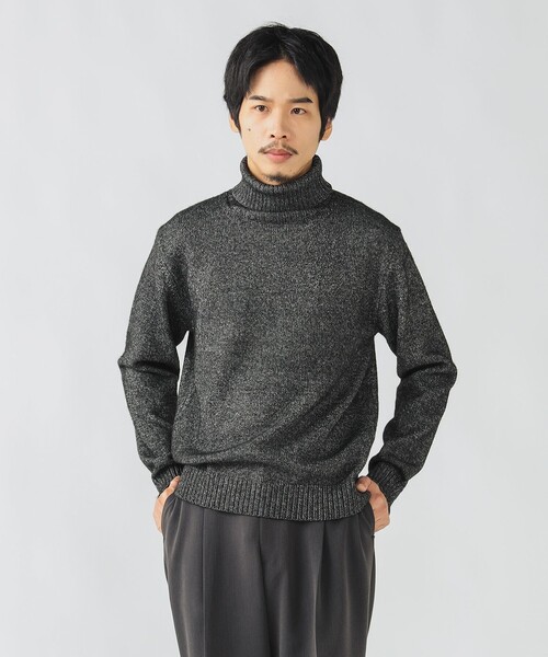 定価3.4万 サポートサーフェス ビームス デザインニット 変形 ハイネック セール】メランジ タートルネック ニット（ニット/セーター）｜BEAMS