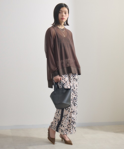 Paradise Picnic(パラダイスピクニック)の「TRANOI. サイドラインペイントドットパンツ(その他パンツ・レディース・ブラック/ベージュ/ブラウン・FREE)」の4枚目の写真