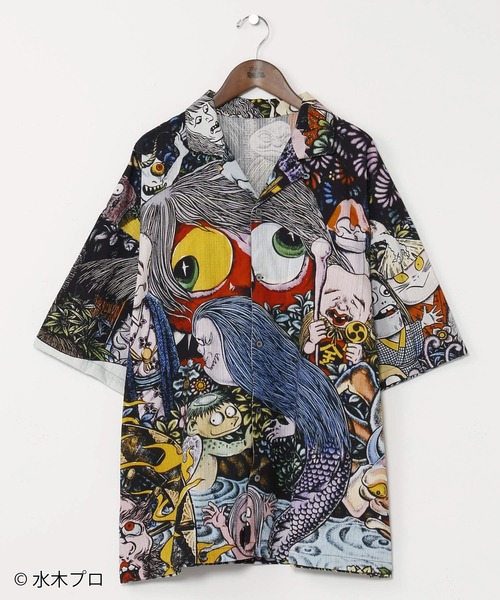 カヤ（カヤ）の「《水木しげる》アロハシャツ Lサイズ（シャツ/ブラウス・メンズ・ブラック/ブラウン/グリーン・L）」の2枚目の写真