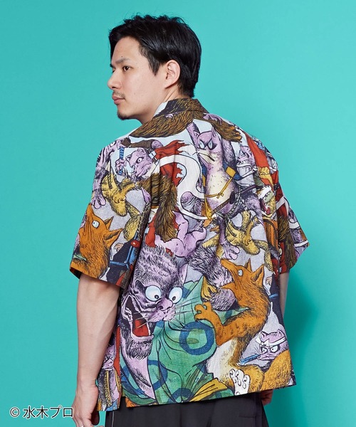 カヤ（カヤ）の「《水木しげる》アロハシャツ Lサイズ（シャツ/ブラウス・メンズ・ブラック/ブラウン/グリーン・L）」の10枚目の写真