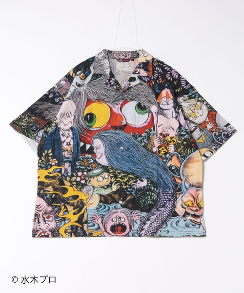 カヤ（カヤ）の「《水木しげる》アロハシャツ Lサイズ（シャツ/ブラウス・メンズ・ブラック/ブラウン/グリーン・L）」の4枚目の写真