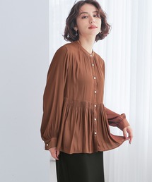ペプラムギャザーブラウス