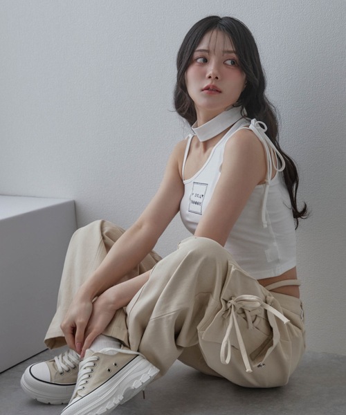 M DOLLY(エムドリー)の「*M DOLLY original* edgy laceup cargo pants/エッジィレースアップカーゴパンツ(カーゴパンツ・レディース・ブラック/ベージュ・XS/S/M)」の12枚目の写真
