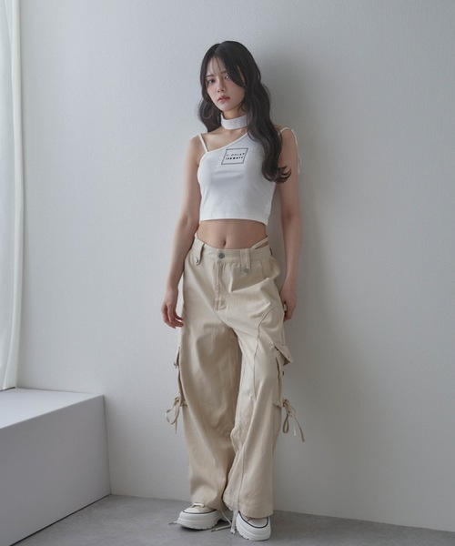 M DOLLY(エムドリー)の「*M DOLLY original* edgy laceup cargo pants/エッジィレースアップカーゴパンツ(カーゴパンツ・レディース・ブラック/ベージュ・XS/S/M)」の16枚目の写真