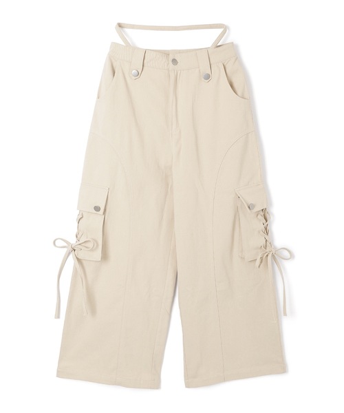 M DOLLY(エムドリー)の「*M DOLLY original* edgy laceup cargo pants/エッジィレースアップカーゴパンツ(カーゴパンツ・レディース・ブラック/ベージュ・XS/S/M)」の19枚目の写真