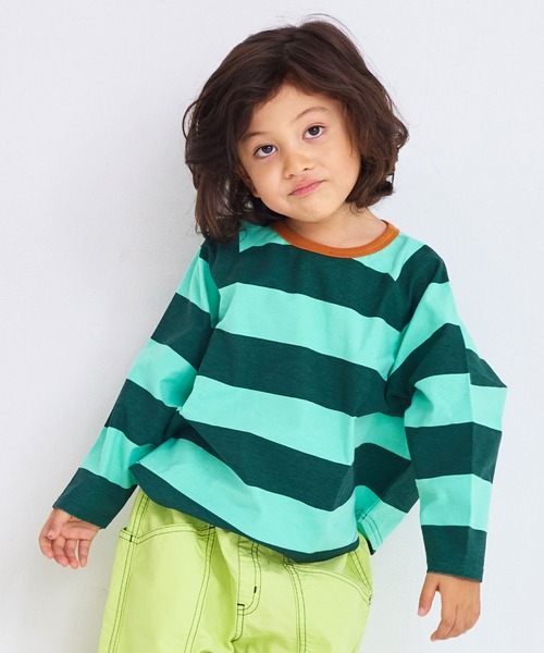 MARKEY'S（マーキーズ）の「総柄ラグランロンティー（Tシャツ/カットソー・キッズ・ブラック系その他/ピンク系その他/イエロー系その他/グリーン系その他・80/90/95/100/110/120/130/140/150）」の2枚目の写真