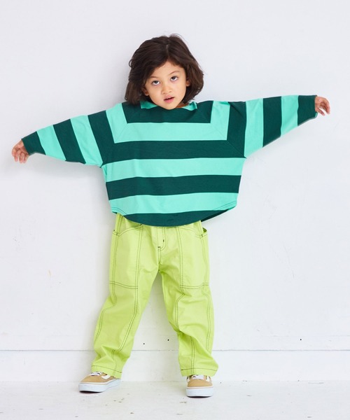 MARKEY'S（マーキーズ）の「総柄ラグランロンティー（Tシャツ/カットソー・キッズ・ブラック系その他/ピンク系その他/イエロー系その他/グリーン系その他・80/90/95/100/110/120/130/140/150）」の11枚目の写真