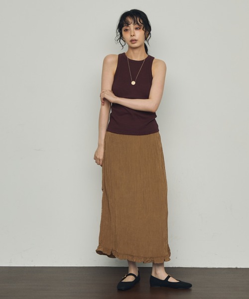 Trish（トリッシュ）の「シワサテン裾フリルスカート（スカート・レディース・チャコールグレー/ブラウン・MEDIUM）」の19枚目の写真