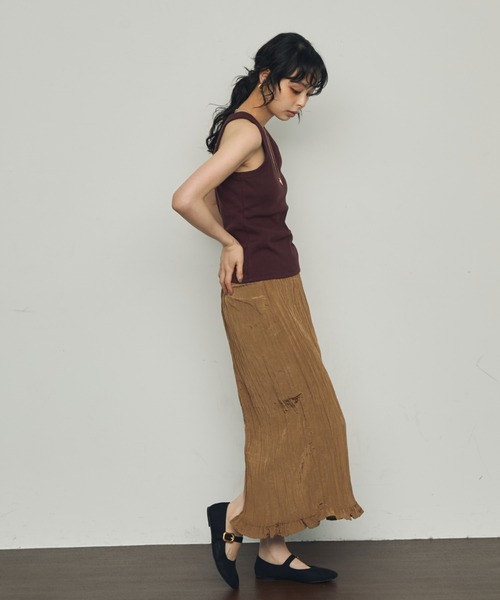 Trish（トリッシュ）の「シワサテン裾フリルスカート（スカート・レディース・チャコールグレー/ブラウン・MEDIUM）」の20枚目の写真