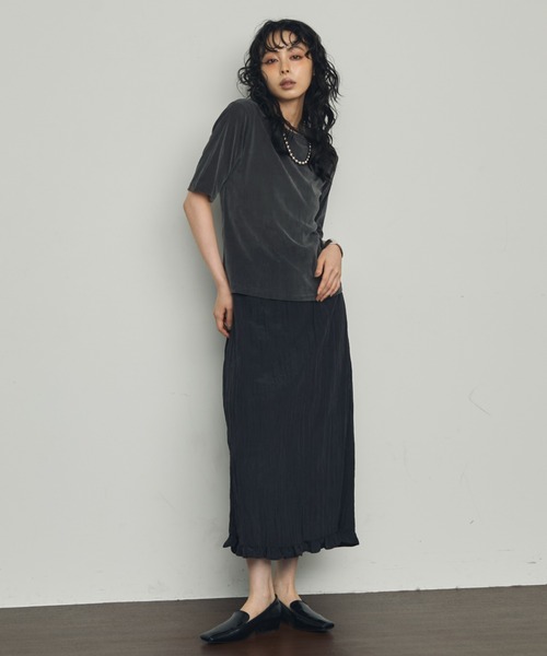 Trish（トリッシュ）の「シワサテン裾フリルスカート（スカート・レディース・チャコールグレー/ブラウン・MEDIUM）」の17枚目の写真