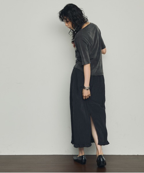 Trish（トリッシュ）の「シワサテン裾フリルスカート（スカート・レディース・チャコールグレー/ブラウン・MEDIUM）」の13枚目の写真
