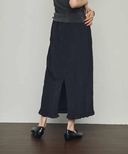 Trish（トリッシュ）の「シワサテン裾フリルスカート（スカート・レディース・チャコールグレー/ブラウン・MEDIUM）」の10枚目の写真