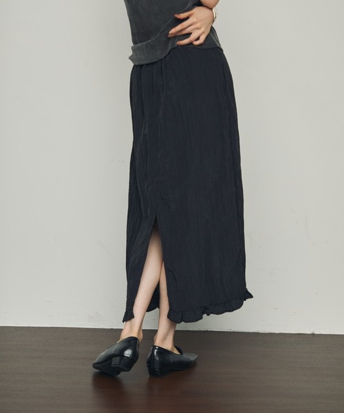 Trish（トリッシュ）の「シワサテン裾フリルスカート（スカート・レディース・チャコールグレー/ブラウン・MEDIUM）」の11枚目の写真