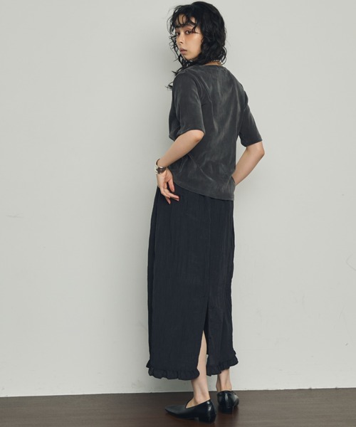 Trish（トリッシュ）の「シワサテン裾フリルスカート（スカート・レディース・チャコールグレー/ブラウン・MEDIUM）」の16枚目の写真