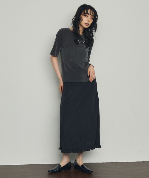 Trish（トリッシュ）の「シワサテン裾フリルスカート（スカート・レディース・チャコールグレー/ブラウン・MEDIUM）」の18枚目の写真