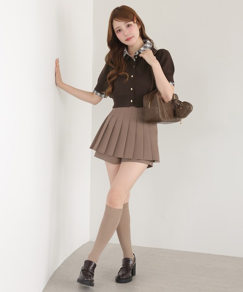 one after another NICE CLAUP（ワンアフターアナザーナイスクラップ）の「【再入荷】レイヤード襟付きポロニット（ニット/セーター・レディース・ブラック/ネイビー/ブラウン/ベージュ/グレー・FREE）」の15枚目の写真