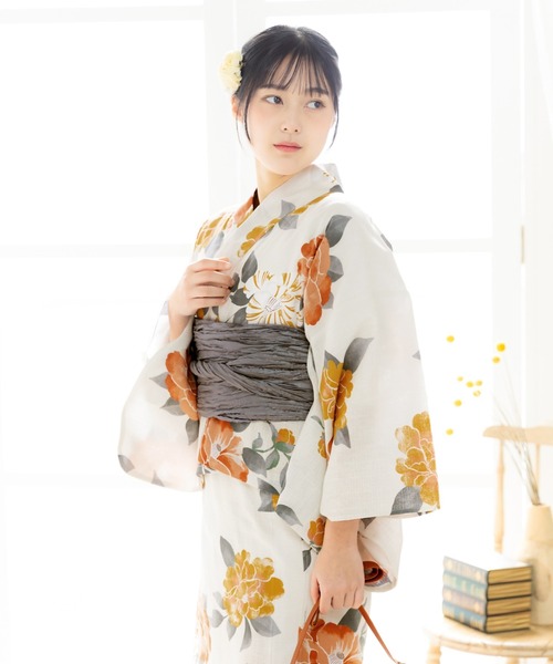 ✨️未使用品✨️ ♦︎綿麻 浴衣♦︎ クレマチス セール】KIMONOMACHI オリジナル セパレート レディース浴衣 2点