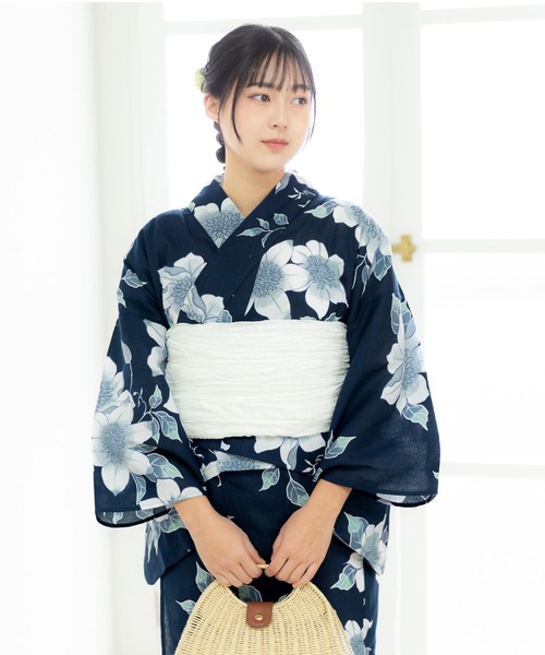簡単着付け】レディース セパレート浴衣 2点セット（二部式浴衣＋しわ