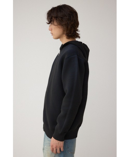 AZUL by moussy（アズールバイマウジー）の「ミックスカラーリップル編みニットパーカー（ニット/セーター・メンズ・グレー/ブラウン/ブラック・MEDIUM/LARGE）」の8枚目の写真